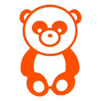 Sitting Big Nose Panda Decal (Orange)